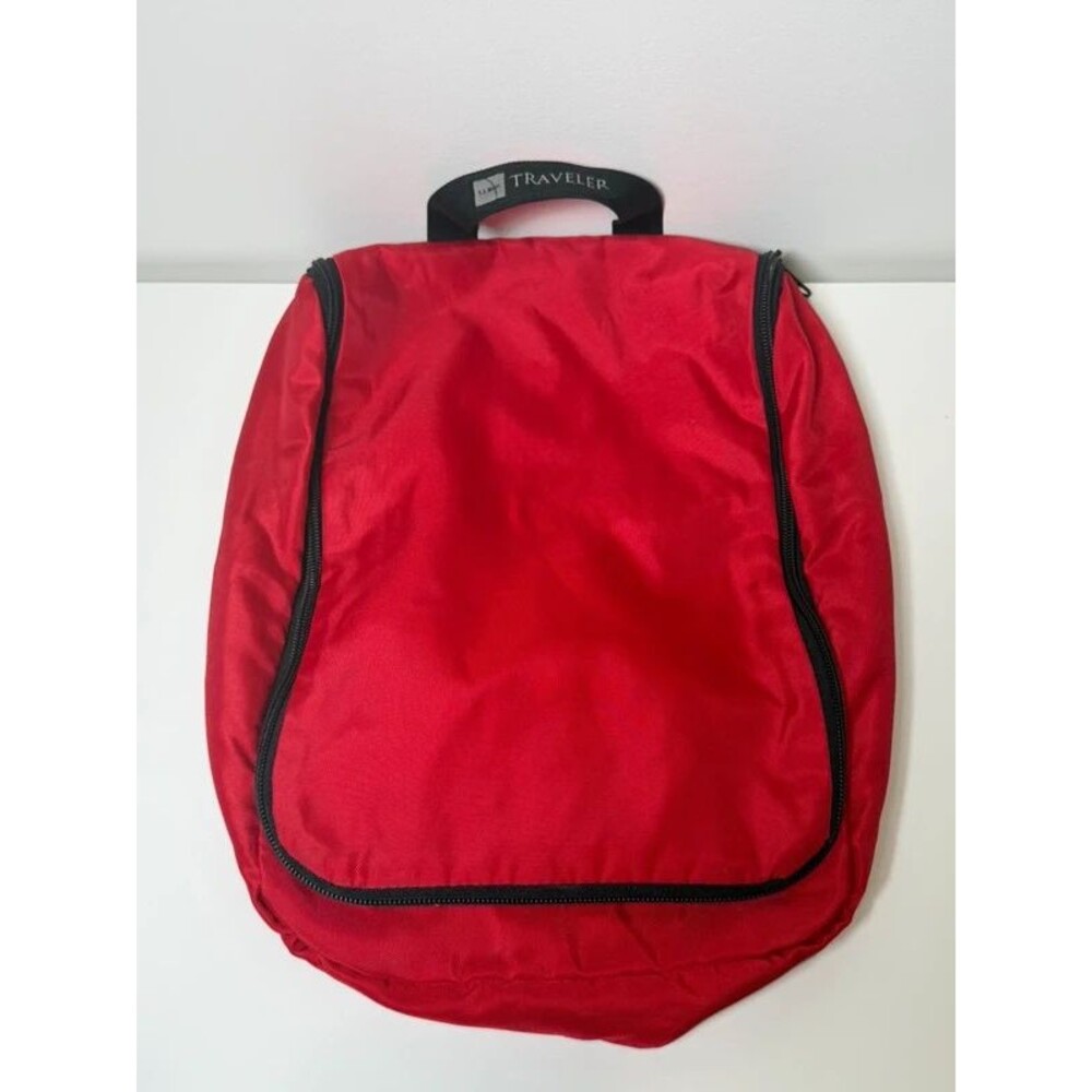 LL Bean Large Red Expandable Hanging Traveler Toiletry Bag